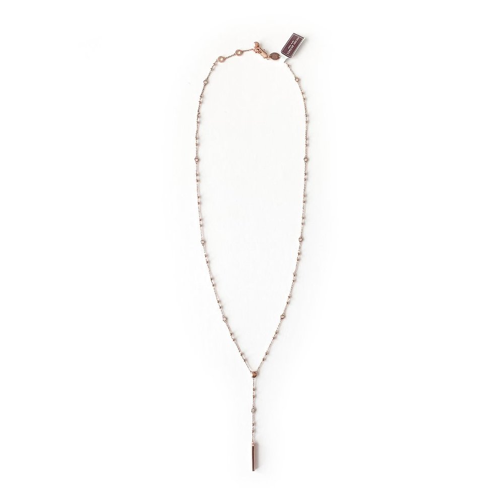 HENRI BENDEL LUXE rose gold uptown y necklace